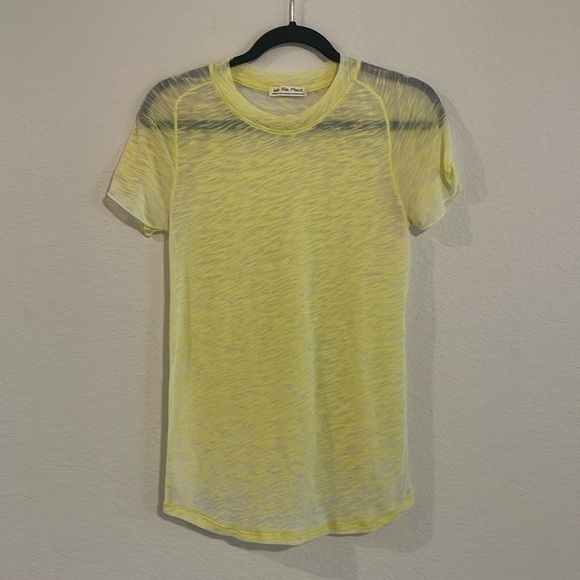 We The Free Women’s T-Shirt Small Yellow Acid Wash Lightweight Cotton Sheer - Picture 1 of 11
